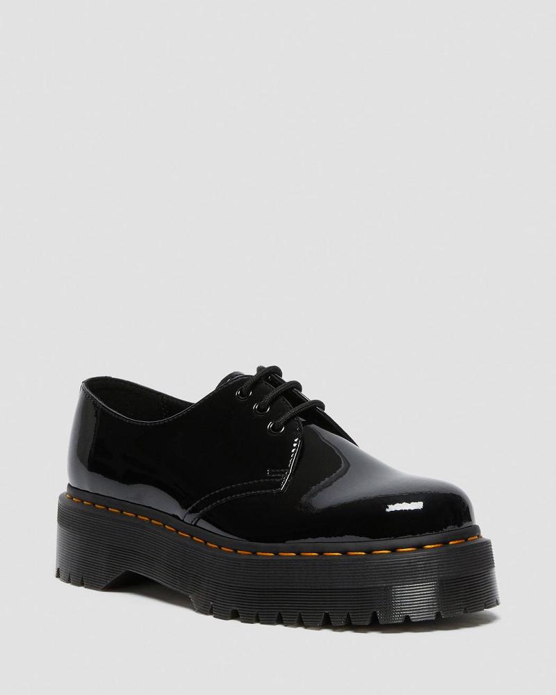 Dr Martens 1461 Lak Leren Platform Oxford Schoenen Dames Zwart | NL 42VRW